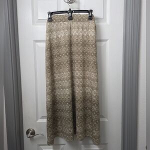 Christopher & Banks Beige Diamond Midi Skirt Lagenlook Cottage Boho Size PXL Y2K